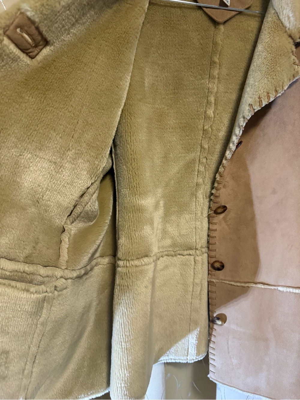 Jones New York Faux Suede Fur Lined Coat Size Large NWOT - Picture 6 of 9
